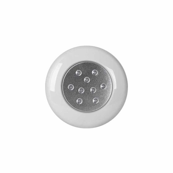 LMS-4N-C-9W-12D Lámpara led para piscinas LUMINUS RGBW (16 Modos de iluminacion), Instalacion: mediantes adaptador para tubo 3/4",  profundidad maxima de inmersion 5 m